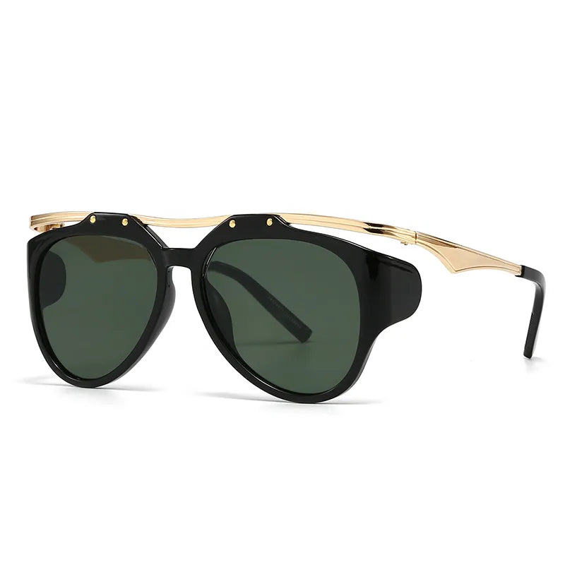 Modern Style Solid Color Pc Special-Shaped Mirror Full Frame Men's Sunglasses