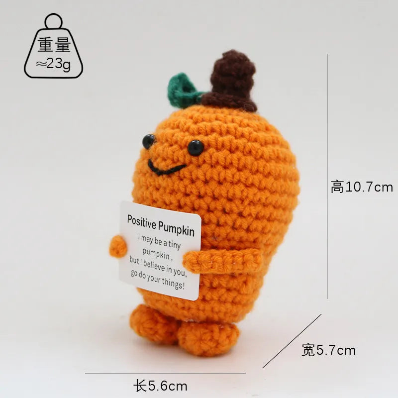 Handmade Crochet Halloween Doll Finished Product Positive Energy Yarn Toy Soft Plushie Stuffed Animal Hug Card Gift