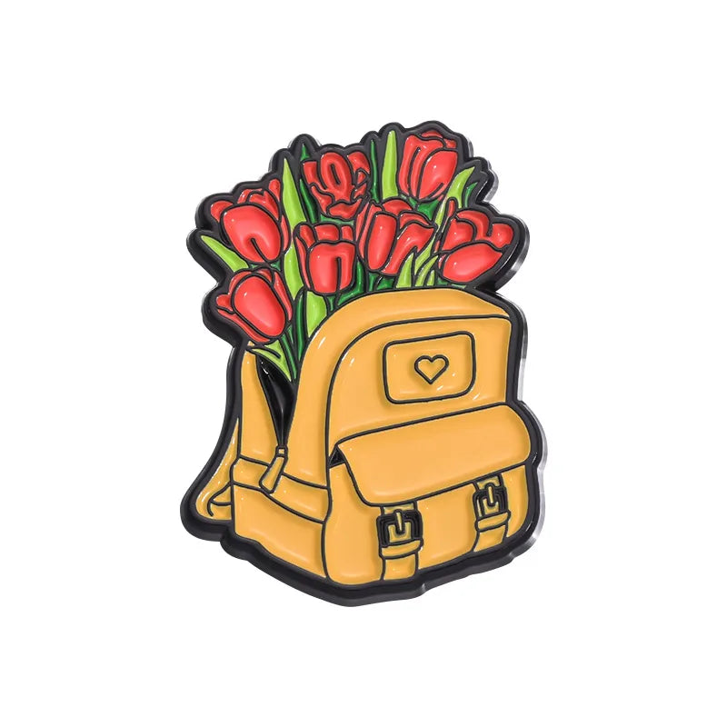 Cartoon Style Cute Pin Car Bicycle Flower Alloy Plating Unisex Brooches