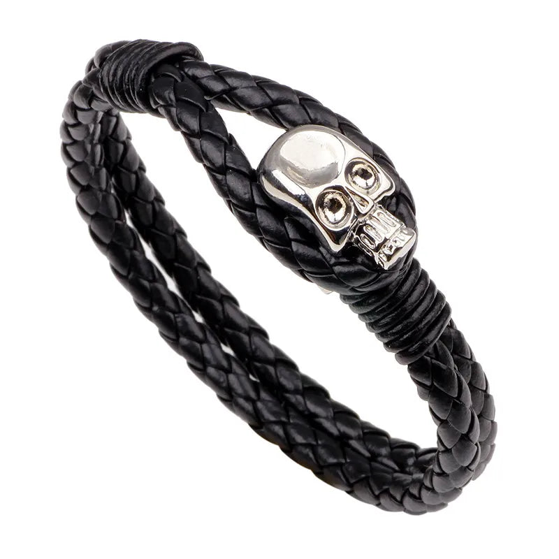 Fashion Skull Artificial Gemstones Halloween Men'S Bracelets