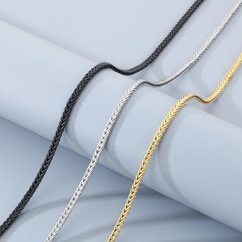 Wholesale Jewelry Simple Style Solid Color 304 Stainless Steel 18K Gold Plated Necklace