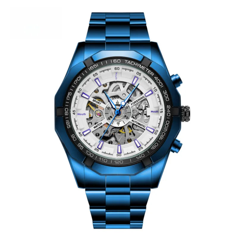 A generation of Forsining Full hollow men's automatic mechanical watch men's watch steel band watch wholesale watch