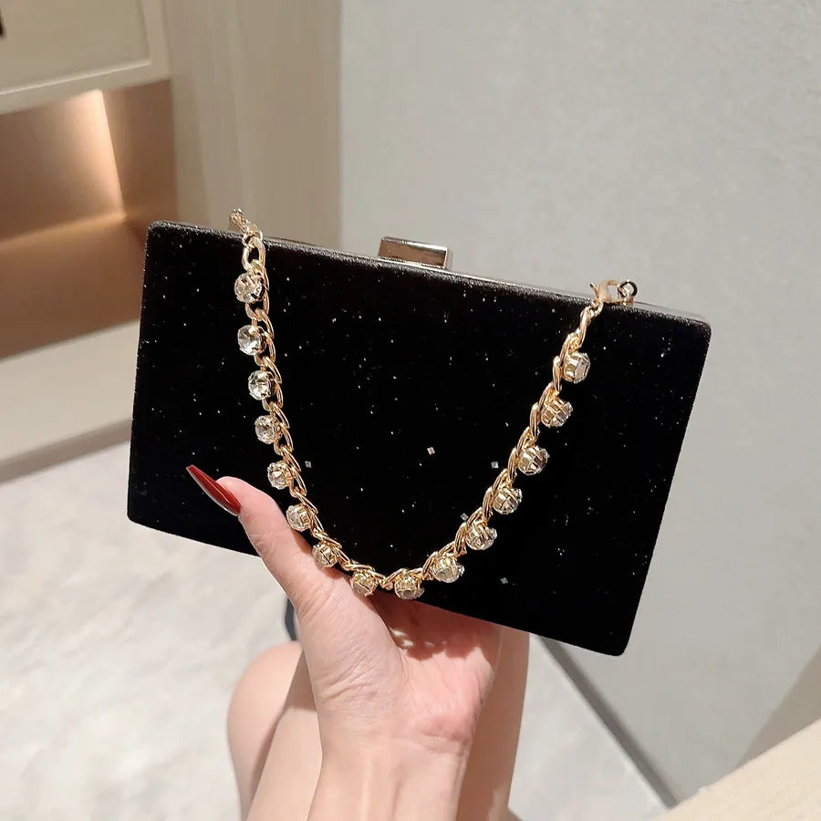 Women's Pu Leather Solid Color Classic Style Lock clasp Evening Bag