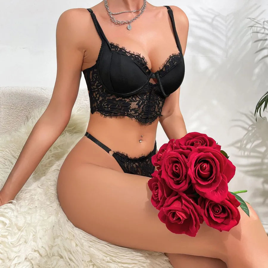 Women's Sexy Solid Color Sexy Lingerie Sets Indoor Honeymoon Sexy Lingerie