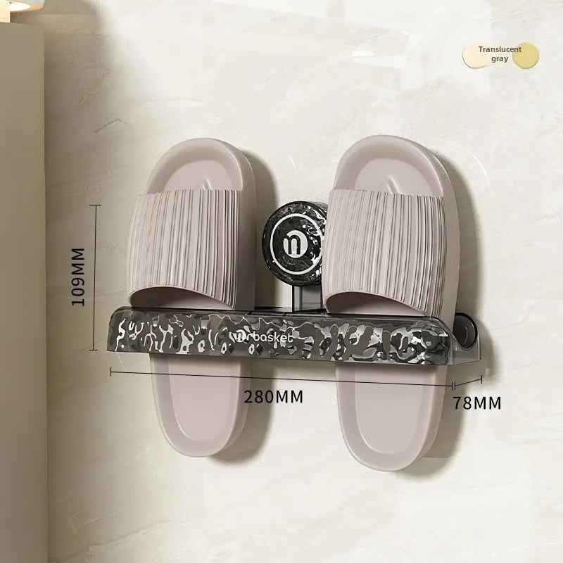 Glacier Pattern Bathroom Sucker Slipper Rack Toilet Non-perforated Wall-mounted Shoes Storage Rack Rack for Toilet