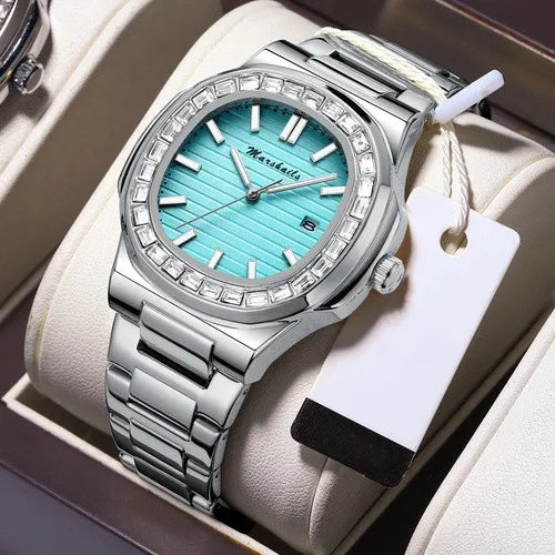 business stripe butterfly double snap quartz men's watches