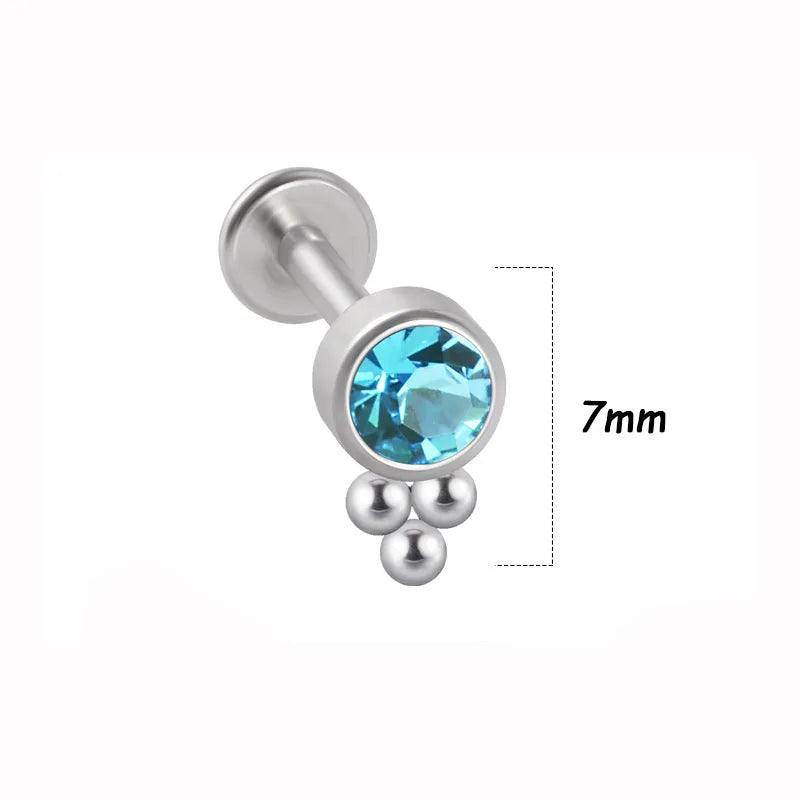 1 Piece Lip Rings Simple Style Classic Style Solid Color 316L Stainless Steel  G23 Titanium Ear Cartilage Rings & Studs