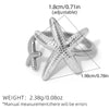 Wholesale Jewelry Hawaiian Vacation Beach Starfish 304 Stainless Steel 18K Gold Plated Open Rings