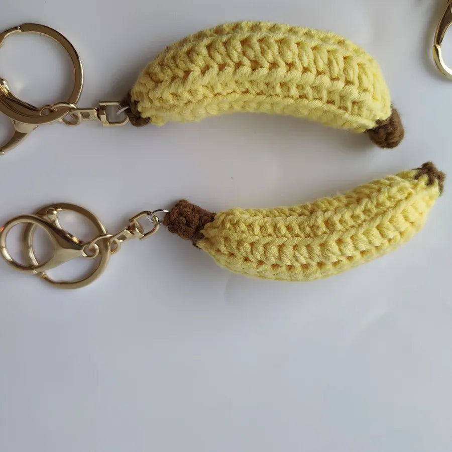 1 Piece Simple Style Fruit yarn Bag Pendant Keychain