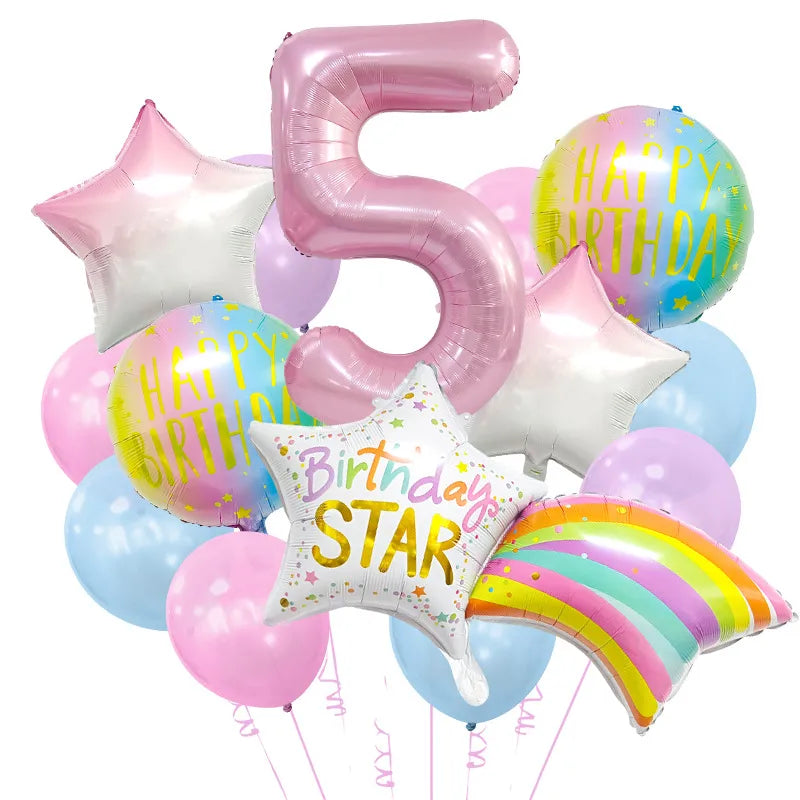Birthday IG Style Letter Number Star Aluminum Film Home Birthday Balloons