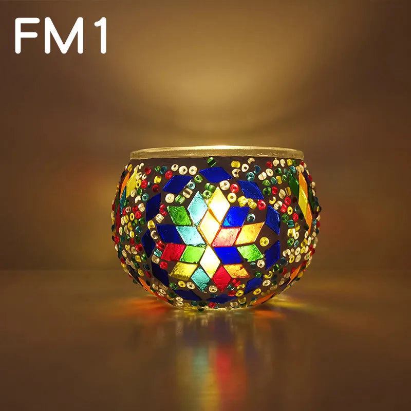 No Retro Geometric Glass candlestick