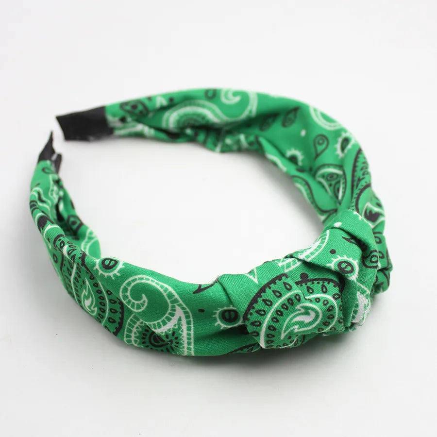 Equestrian Headband Western Cowboy Hair Accessories Cashew Flower Knotted Headband French Classic Elegant Headwear