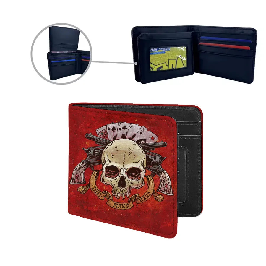 Men's Skull Pu Leather Flip Cover Wallets