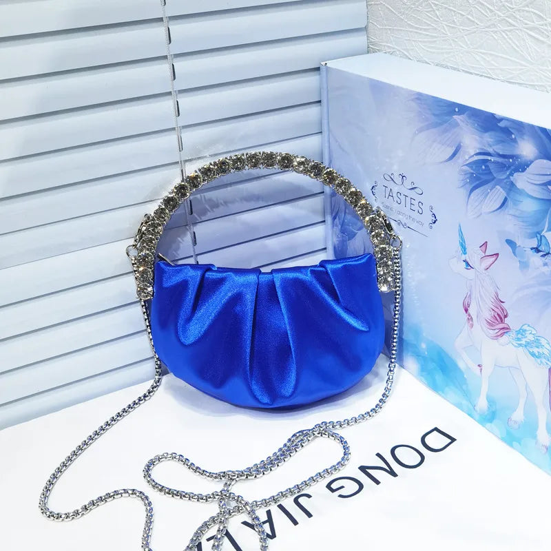 nylon solid color dumpling shape evening bags