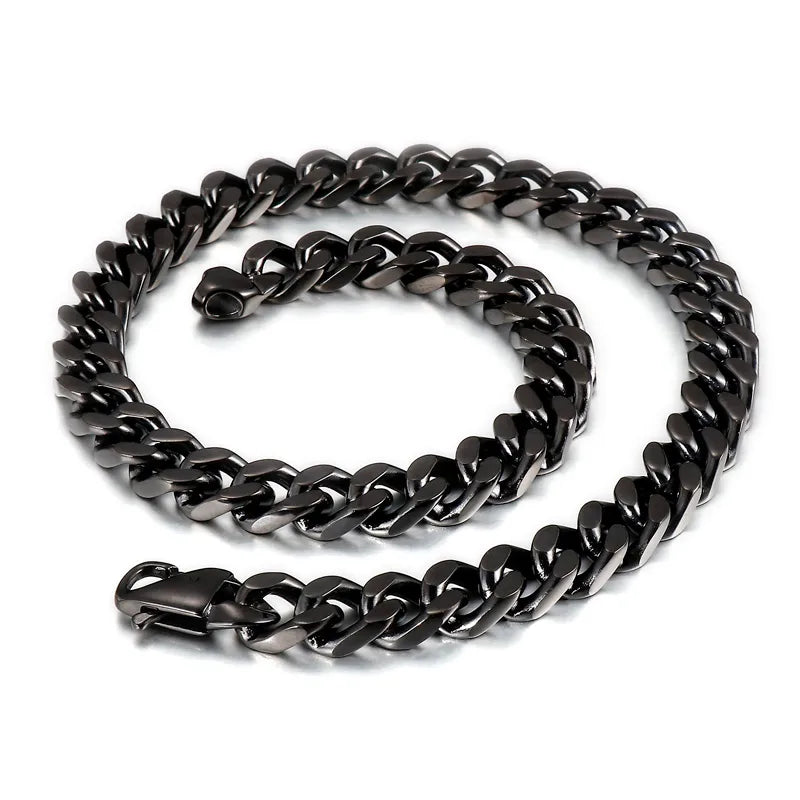 street dance hip-hop trendy men's popular accessories personalized all-match stainless steel creative four-sided grinding men's necklace
