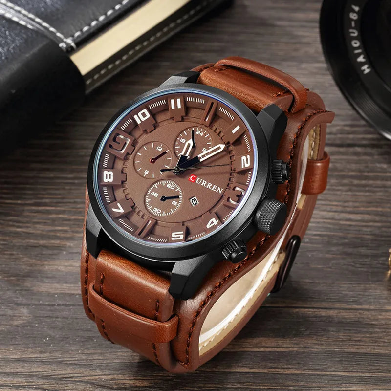 Simple Style Color Block Buckle Quartz Men's Watches