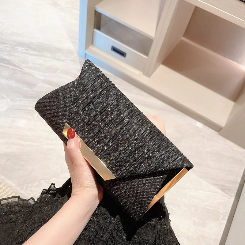 fabric solid color sequins square evening bags