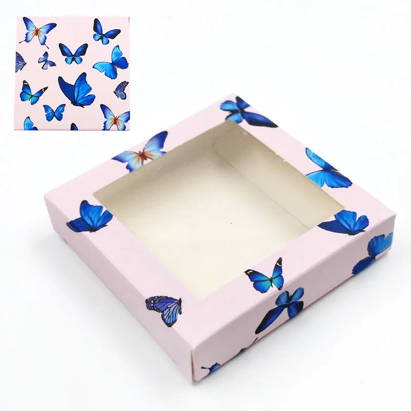 new square butterfly window false eyelash card paper box