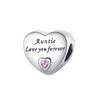 Girls Gifts Charm Beads Heart-Shaped White Copper Silver Plated Beaded Diy Bracelet Necklace Accessories