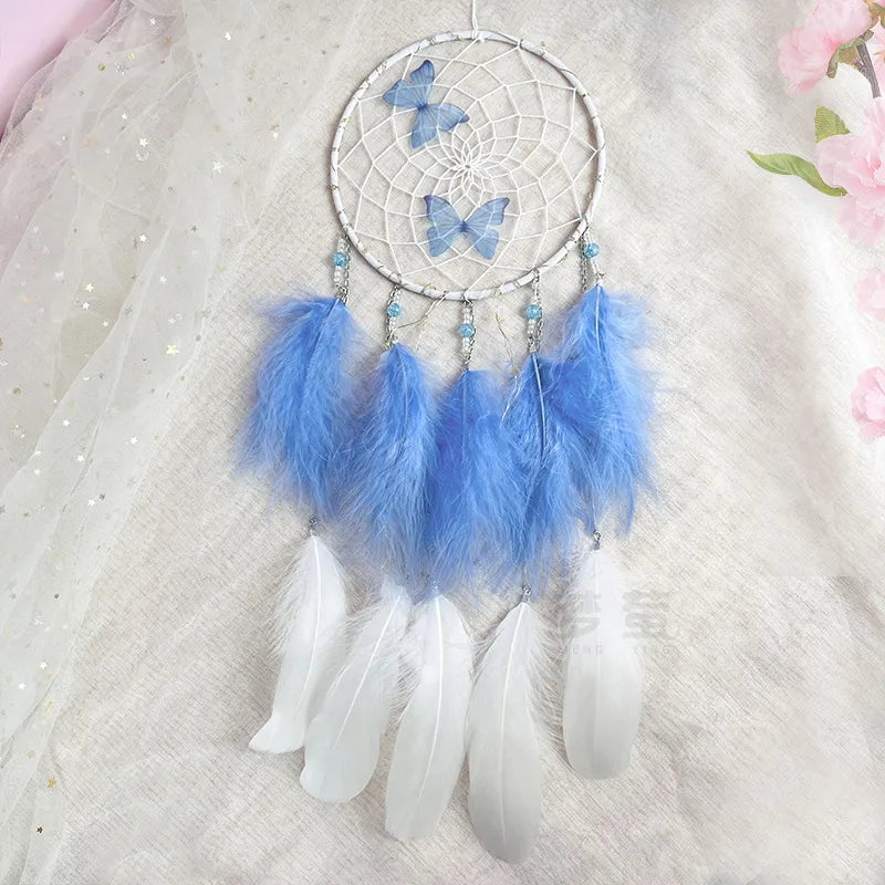 Simple Style Solid Color Butterfly Mostacilla Feather Iron Dreamcatcher Wall Art
