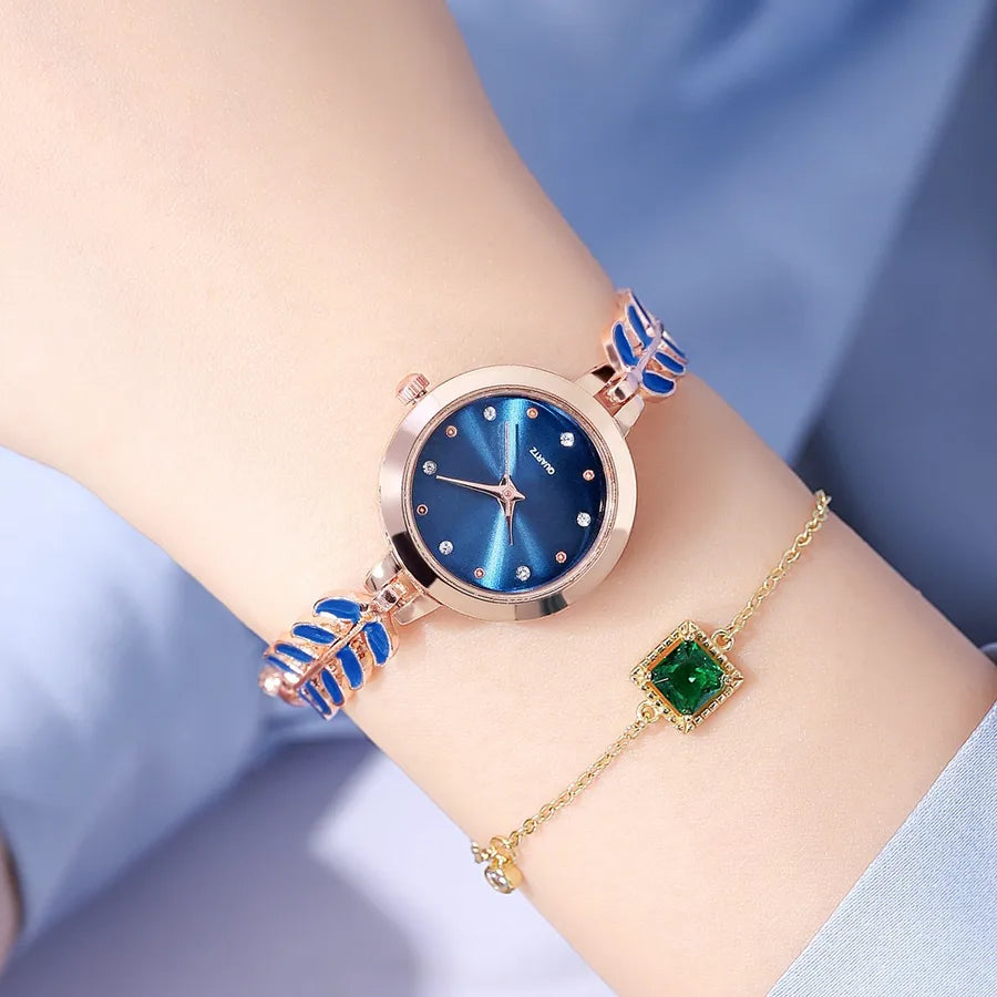Elegant Leaves Jewelry Buckle Quartz Women's Watches