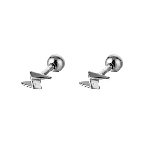 1 piece fashion lightning stainless steel plating ear studs