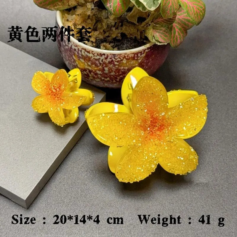 Elegant Classic Style Women's Flower Resin Hair Claws