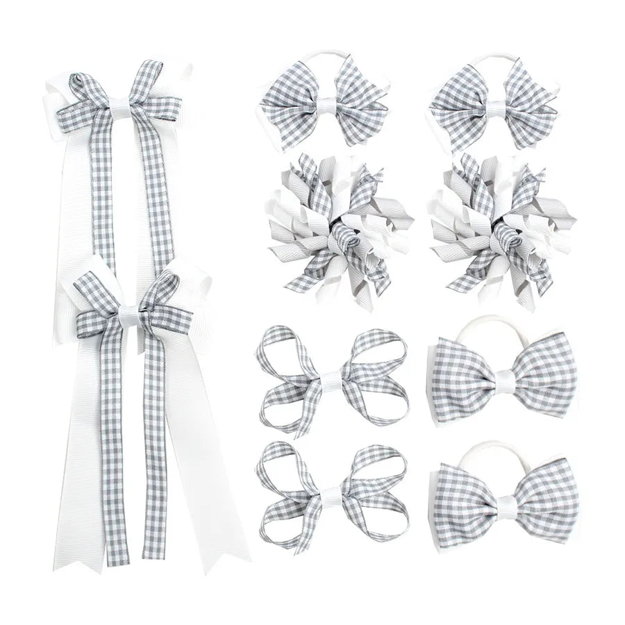 New Plaid Suit British Student Hair Accessories Plaid Bow Australian Student Curly Hair Clip Hair Tie