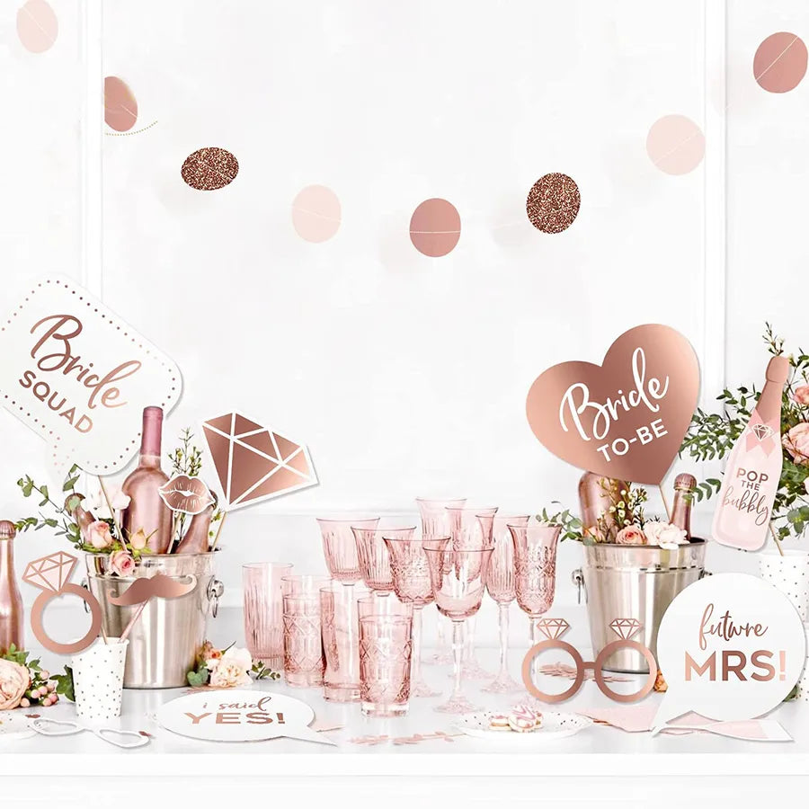 cute rose paper wedding party photography props
