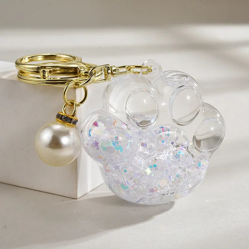 cartoon style solid color arylic unisex bag pendant keychain