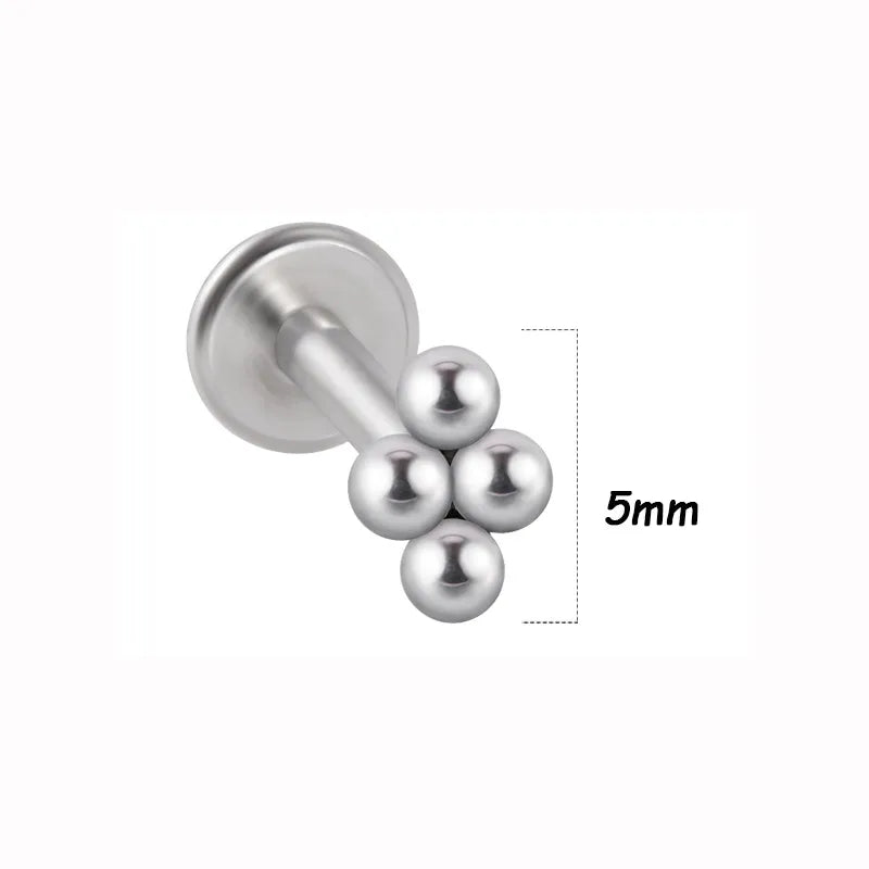 1 Piece Lip Rings Simple Style Classic Style Solid Color 316L Stainless Steel  G23 Titanium Ear Cartilage Rings & Studs