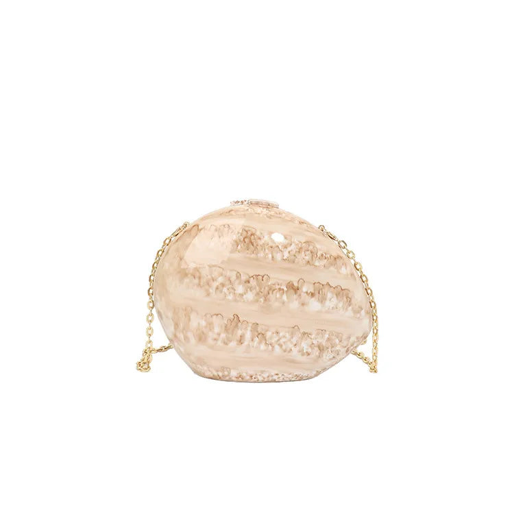 Pink Red Green Arylic Marble Oval Evening Bags