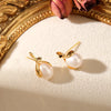 1 Pair 18K Gold Plated Freshwater Pearl Copper Freshwater Pearl Geometric Ear Studs