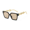 fashion geometric pc resin square metal full frame women's sunglasses