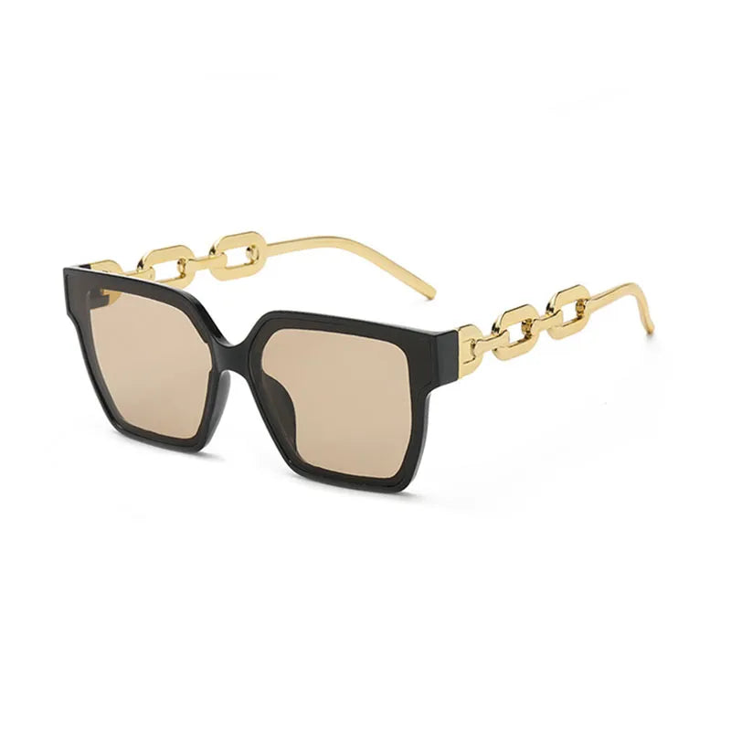 fashion geometric pc resin square metal full frame women's sunglasses
