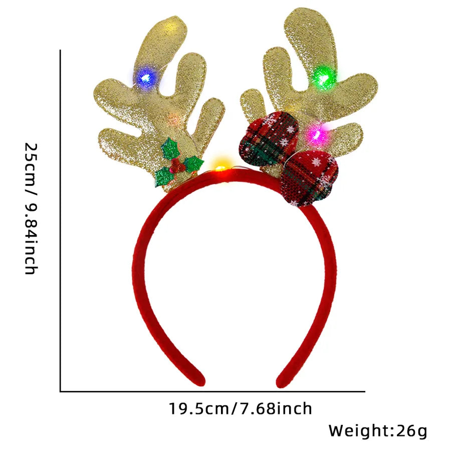 Christmas Cartoon Style Cute Bow Knot Antlers Plastic Party Festival headband