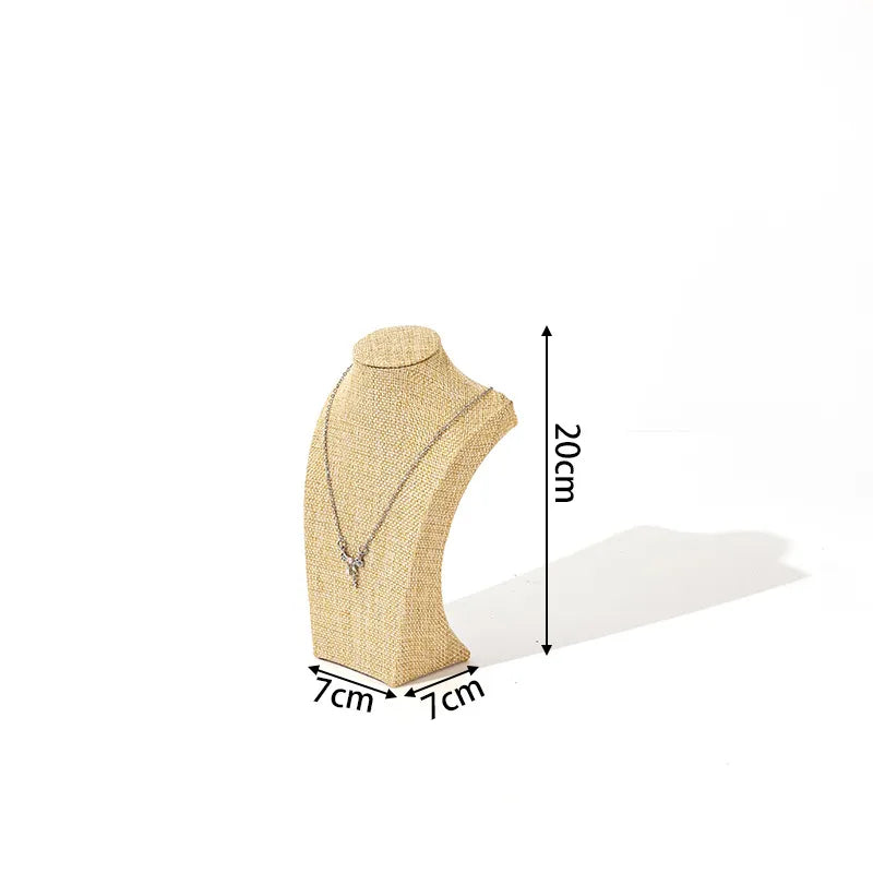 Velvet Necklace Display Stand Counter Top Jewelry Model Holder H-Shape Composite Paperboard And Velvet High-End Feel Stitching