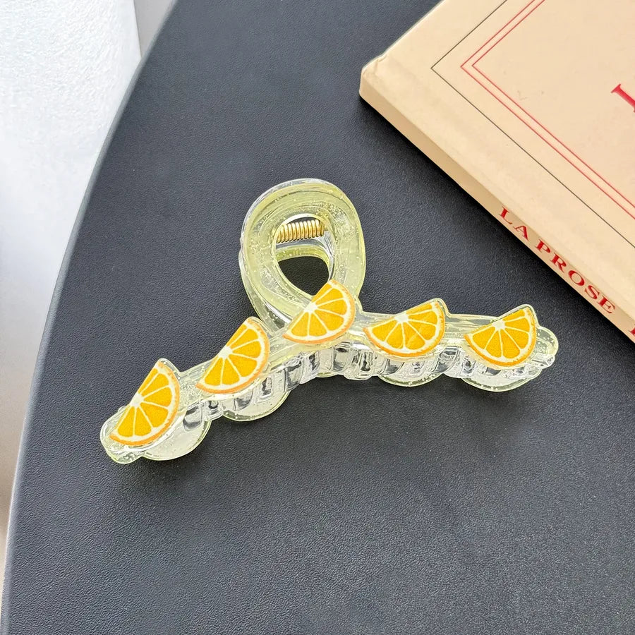 Women's Cute Strawberry Pineapple Watermelon Synthetic Resin Acetic acid sheets Hair Claws