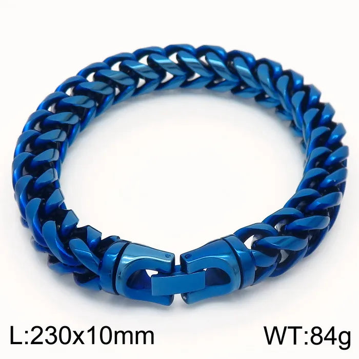 Stainless Steel 18K Gold Plated Hip-Hop Rock Plating Solid Color Bracelets