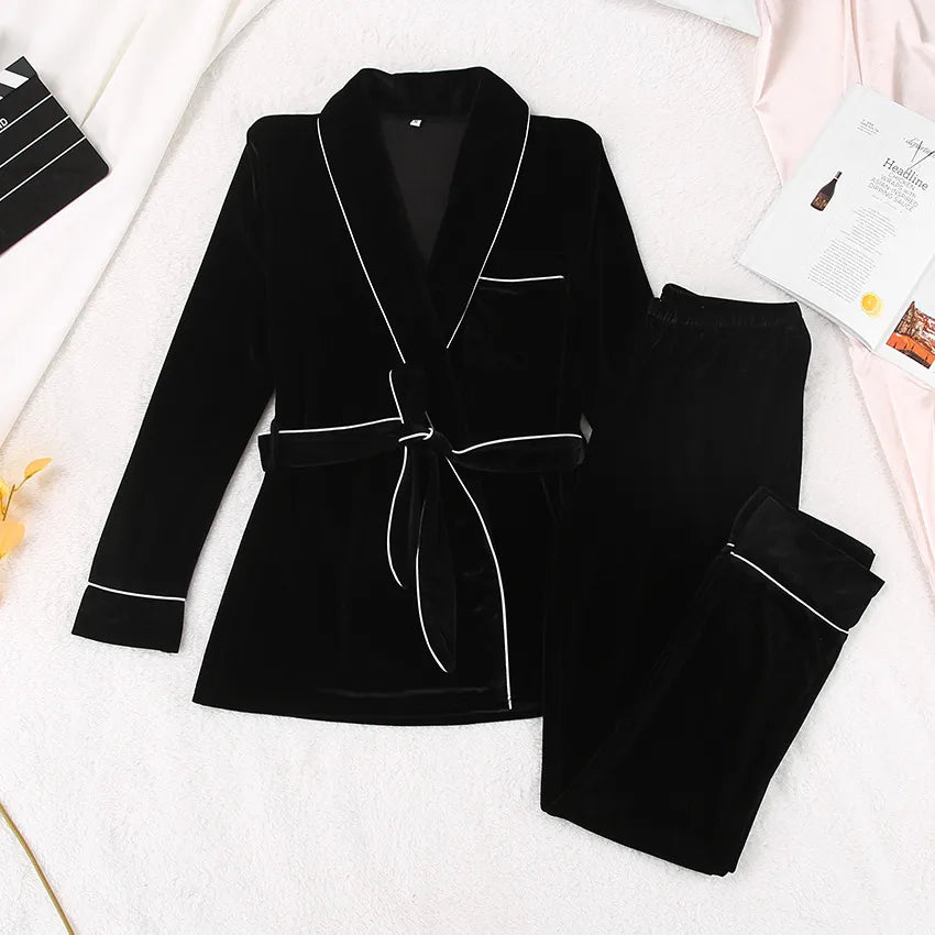Home Women's Vacation Simple Style Solid Color Polyester Fleece Pants Sets Pajama Sets