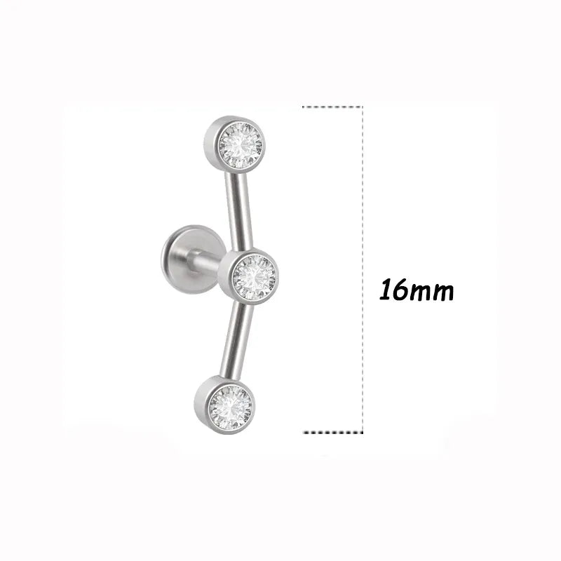 1 Piece Lip Rings Simple Style Classic Style Solid Color 316L Stainless Steel  G23 Titanium Ear Cartilage Rings & Studs