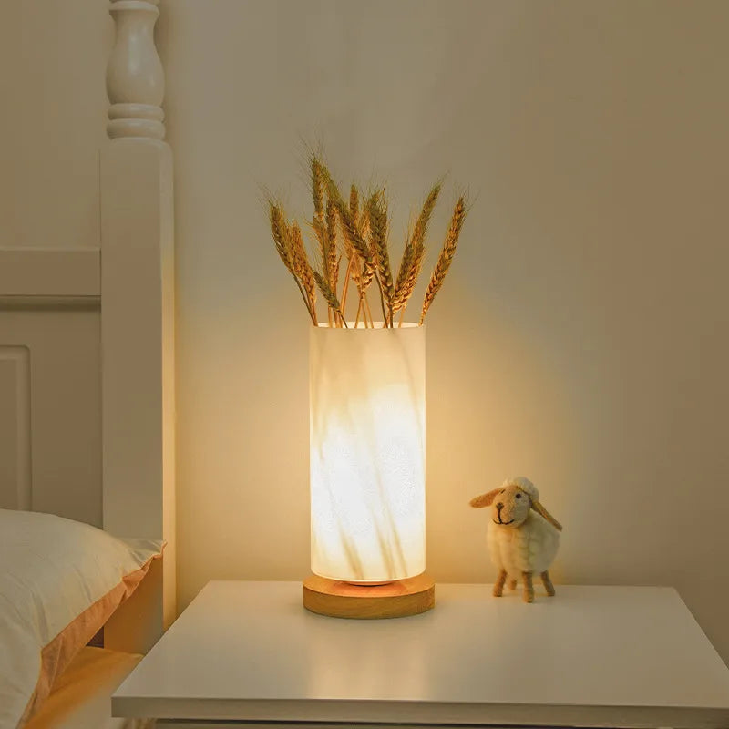 Nordic Decorative Glass Vase Table Lamp Bedroom Creative Simple Warm Night Light Atmosphere Bedside Lamp Japanese Wabi-Sabi