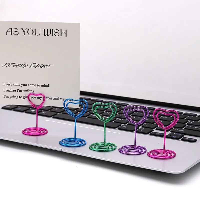 1 piece geometric heart shape learning daily metal simple style place card holder