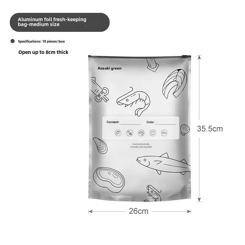 Yoshizaki Aozaki aluminum foil fresh-keeping bag food grade refrigerated sealed bag refrigerator freezer tin foil compact bag