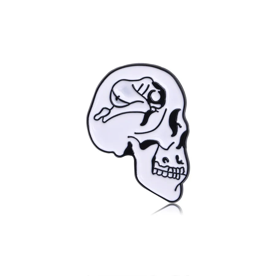 Creative Personalized Skull Series Alloy Pin Brooch Fashion Accessory Drop Oil Design Trendy Brand New  Unisex Style