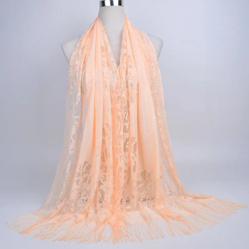 women's streetwear solid color polyester tassel winter scarves