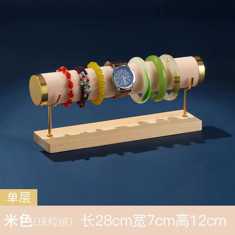 High-End Jewelry Display Stand Multi-Layer Bracelet Holder Watch Storage Rack Novelty Design Wooden Jewelry Accessory Showcase