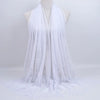women's streetwear solid color polyester tassel winter scarves