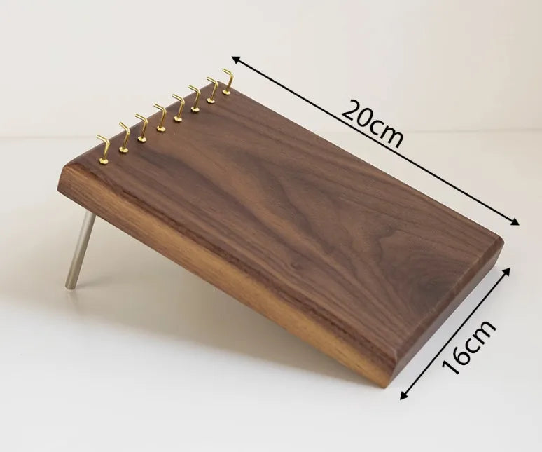 Premium Walnut Wood Board Jewelry Necklace Display Stand Shop Window Pendant Earring Stall Props Antique Style Fashion Accessory