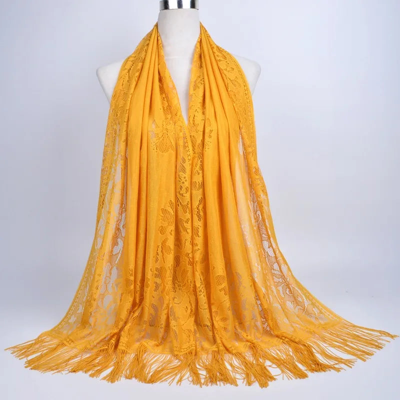 women's streetwear solid color polyester tassel winter scarves